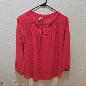 3/$10 Elle Hot Pink Dotted Blouse